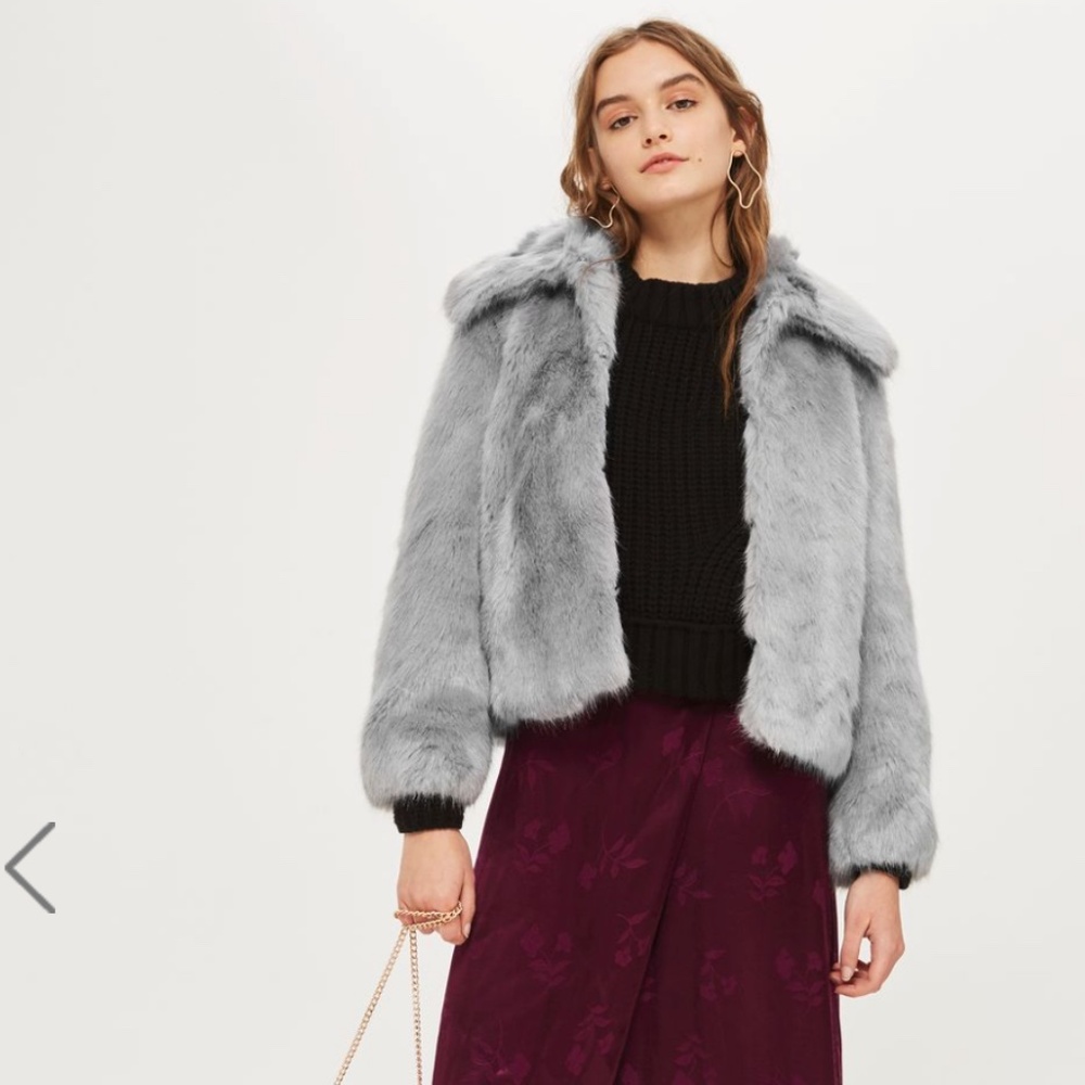 Topshop Luxe Faux Fur Coat Size 2/4